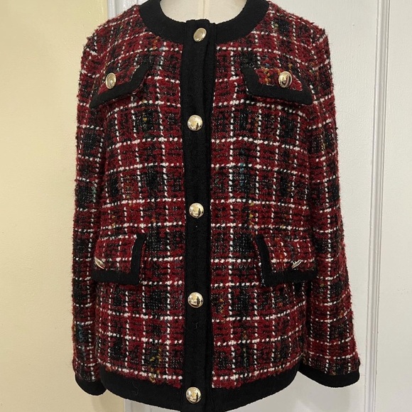 Anine Bing Lydia Wool-Blend Plaid Jacket - Picture 4 of 14